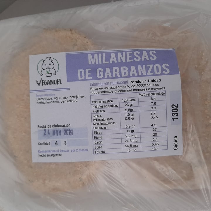 photo of Veganuel Milanesas de garbanzos shared by @emilcegt on  13 Jan 2022 - review