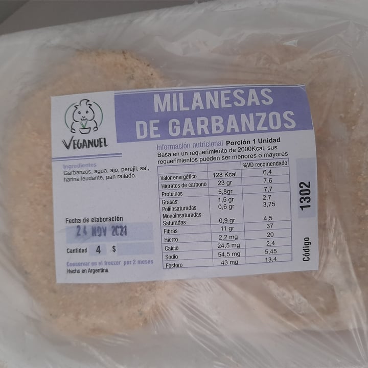 review photo of Veganuel Milanesas de garbanzos shared by @emilcegt on 13 Jan 2022 - review