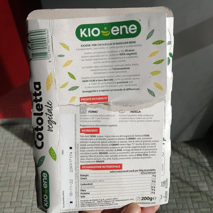 review photo of Kioene Cotoletta vegetale shared by @lucelice on 11 Nov 2022 - review