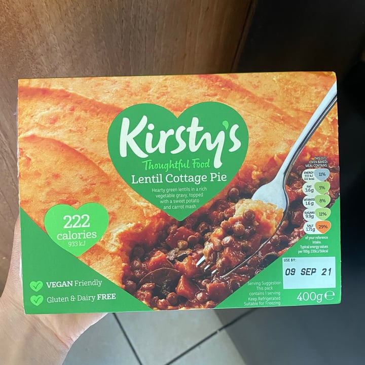 photo of Kirsty’s Lentil cottage pie with sweet potato mash shared by @bethany0990 on  03 Sep 2021 - review
