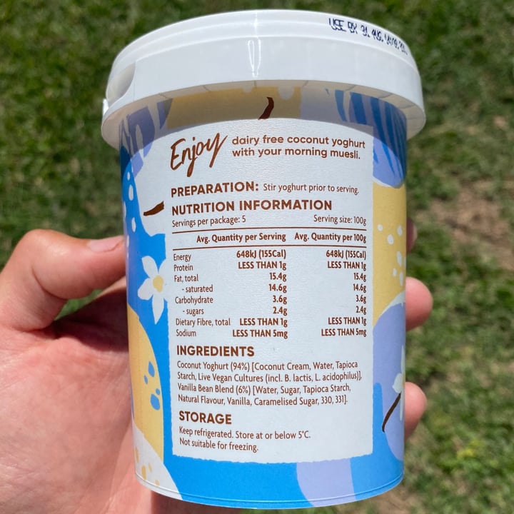 photo of Coles Coconut Yoghurt Vanilla Dairy Free shared by @earthling-joel on  08 Aug 2022 - review