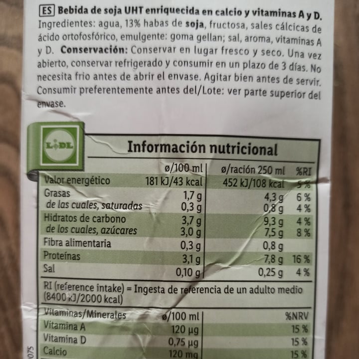 review photo of Vemondo Bebida de soja calcio shared by @subflava on 26 Feb 2022 - review