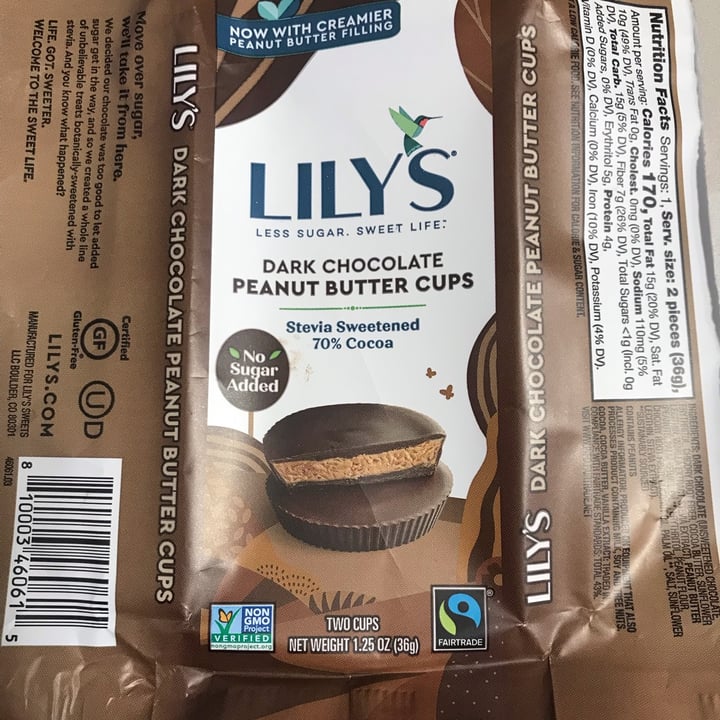 photo of Lily's Dark Chocolate Peanut Butter Cups shared by @princessofdoom on  19 Oct 2022 - review