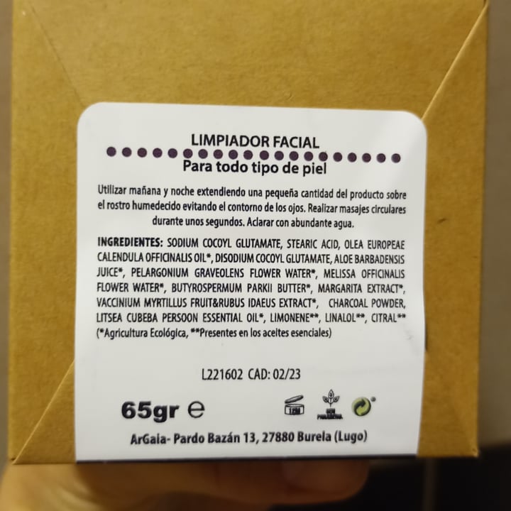 review photo of ArGaia Limpiador facial con carbón activado shared by @anadmp on 09 Apr 2022 - review