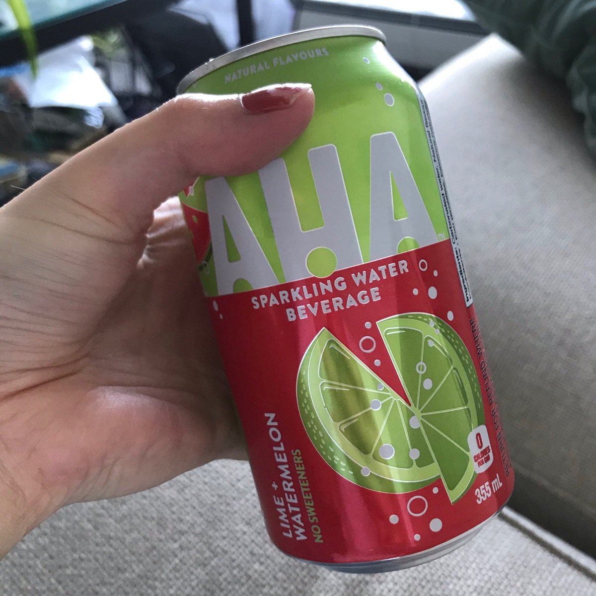 AHA Lime and Watermelon Sparkling Water, 12 fl oz, 8 Cans 