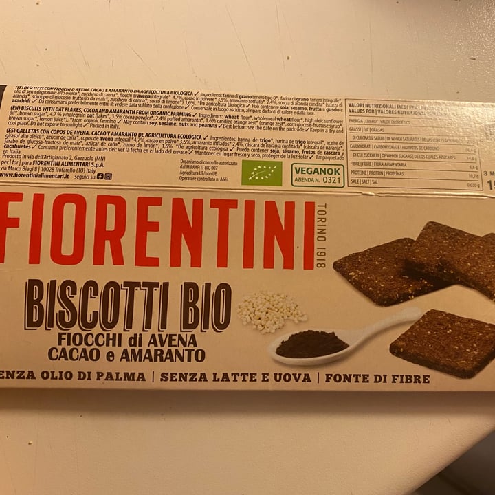 photo of Fiorentini Bio Biscotti Con Fiocchi D'Avena, Cacao E Amaranto shared by @alice1977 on  09 Jan 2022 - review