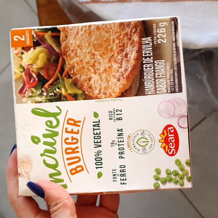 review photo of Seara Incrível burger Hambúrger De Ervilha Sabor Frango shared by @carolinamfaleiro on 05 Jul 2022 - review