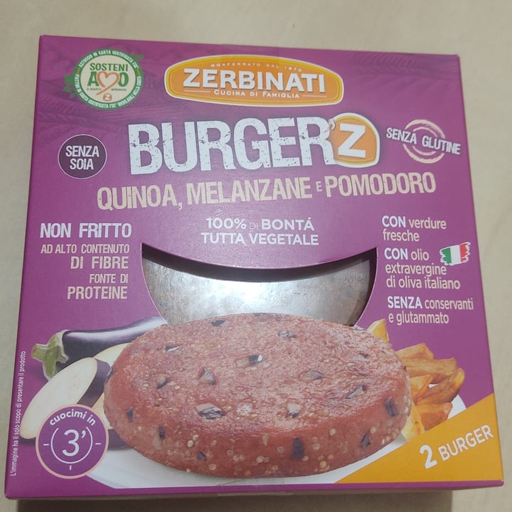 photo of Zerbinati Burger Quinoa, Melanzane e Pomodoro shared by @sarahcatu96 on  22 Apr 2022 - review