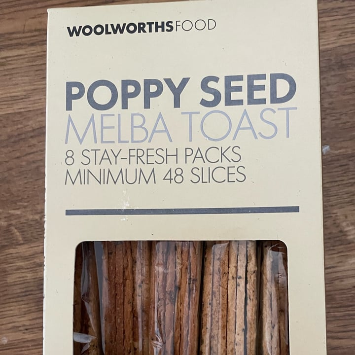 photo of Woolworths Food Poppy Seed Melba Toast shared by @pigsnpaws on  13 Sep 2022 - review