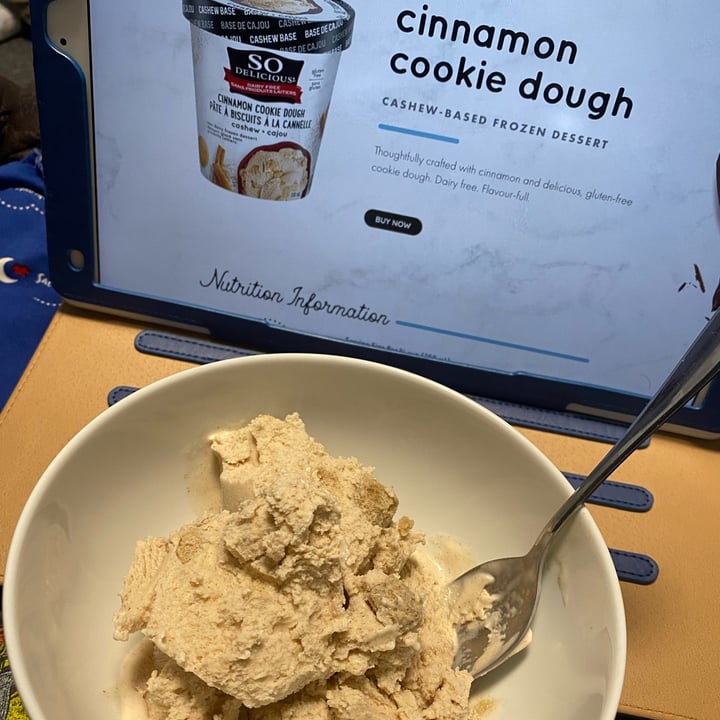 photo of So Delicious Dairy Free Cinnamon Cookie Dough Cashewmilk Ice Cream shared by @mrsbubsmith on  05 Jul 2022 - review