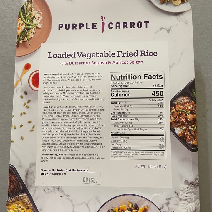 review photo of Purple Carrot Loaded Vegetable Fried Rice shared by @s10bee on 13 Aug 2021 - review