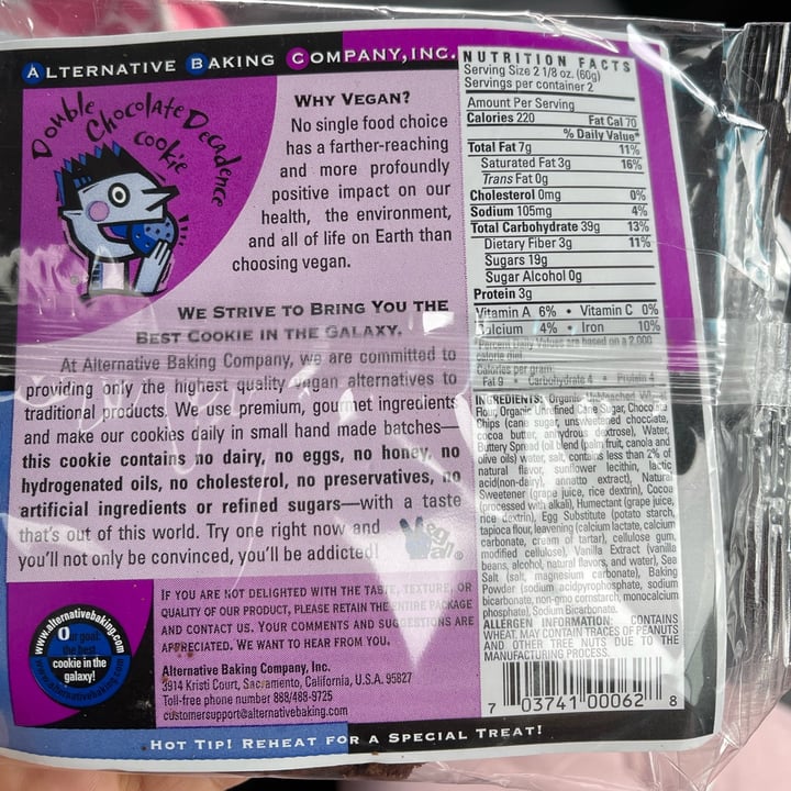 photo of Alternative Baking Company, Inc.® Double Chocolate Decadence shared by @veganpetite on  04 Mar 2022 - review