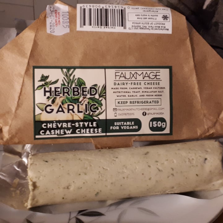 photo of Fauxmage Herbed Garlic Chèvre-Style Cashew Cheese shared by @colleenc on  11 Jul 2020 - review