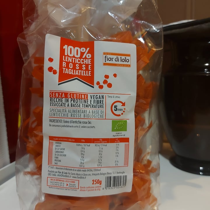 review photo of Fior di Loto 100% lenticchie rosse tagliatelle shared by @valetramo on 23 Oct 2022 - review