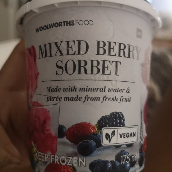photo of Woolworths Food Mixed Berry Sorbet shared by @herbivo-r-us on  18 Jan 2022 - review