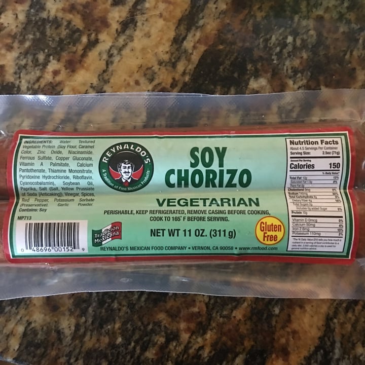 photo of Reynaldo’s Soy chorizo shared by @tonyarothe on  30 Apr 2020 - review