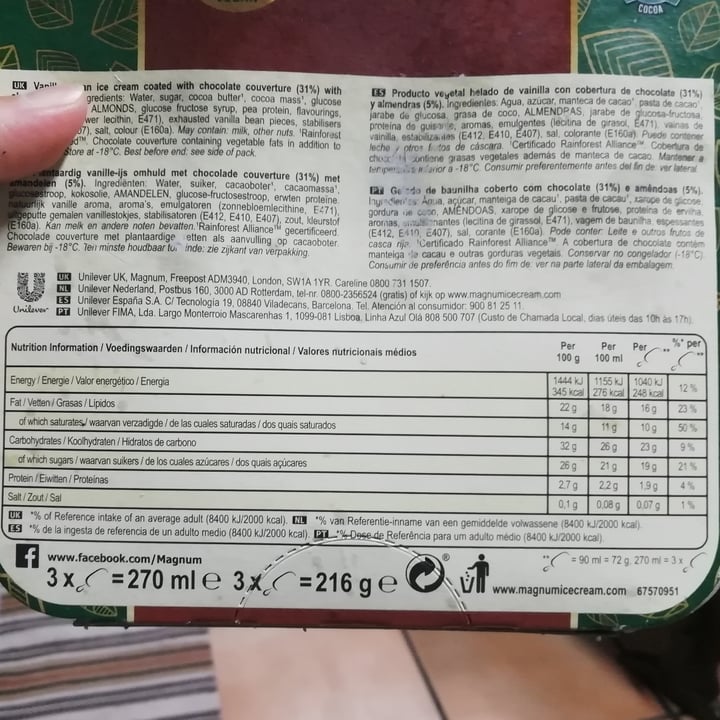 review photo of Magnum Magnum Vegan Almond shared by @anathedoglady on 13 Feb 2021 - review