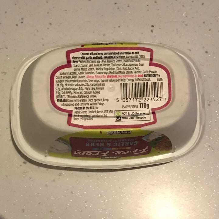 photo of ASDA Garlic and herb soft cheese alternative shared by @coolveganbits on  22 Jan 2021 - review