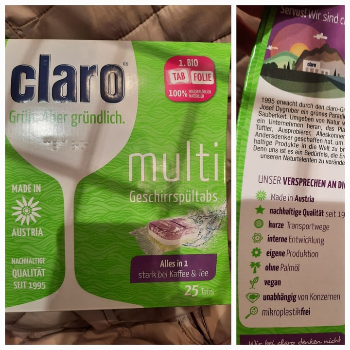 photo of Claro Geschirrspültabs multi | all-in-one dishwasher tabs shared by @apknottner on  04 May 2022 - review