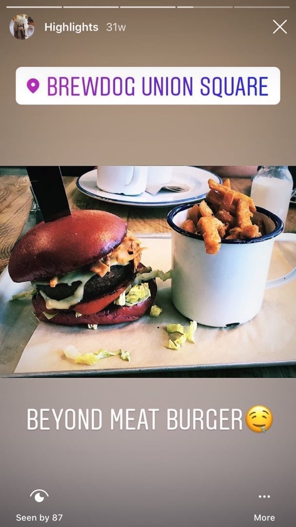 photo of BrewDog DogTap Vegan Burger shared by @glampirex on  24 Oct 2019 - review