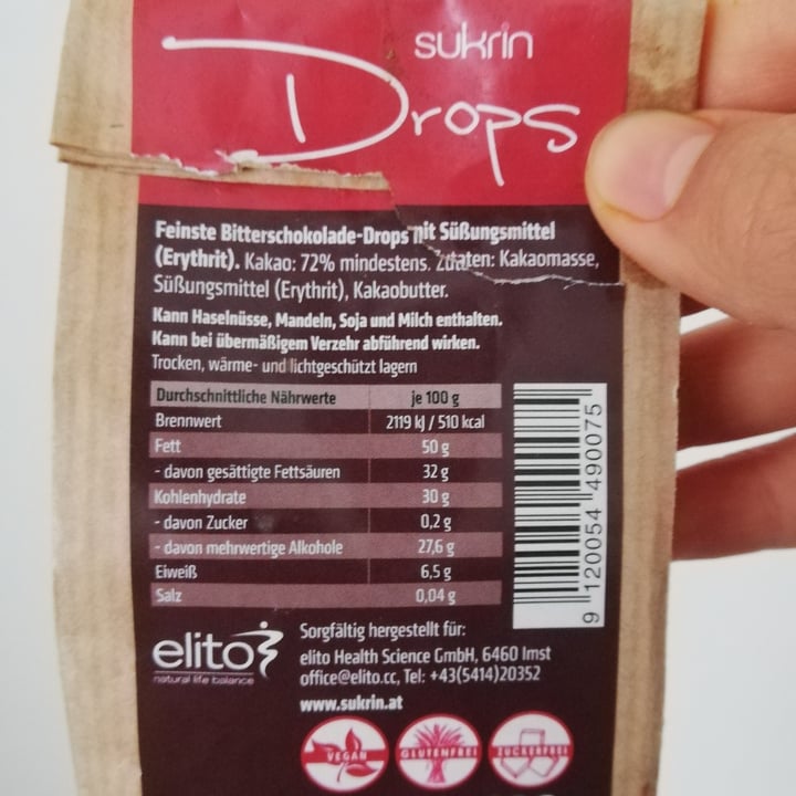 photo of Sukrin Drops 72% shared by @johannaclaudia on  24 Dec 2020 - review
