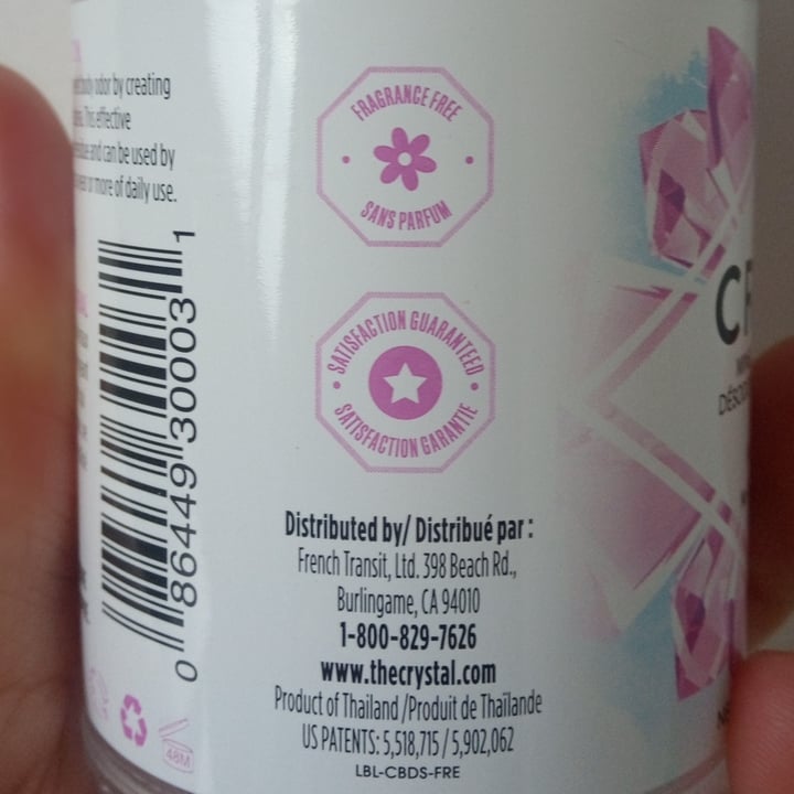 photo of CRYSTAL  Mineral Deodorant Stick - Unscented shared by @camilaesteves on  12 Oct 2022 - review