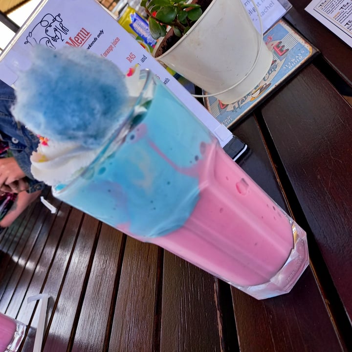 review photo of Asher's Corner Cafe @ Ashers Farm Sanctuary Cotton Candy Milkshake shared by @nataliekirsten on 31 May 2021 - review