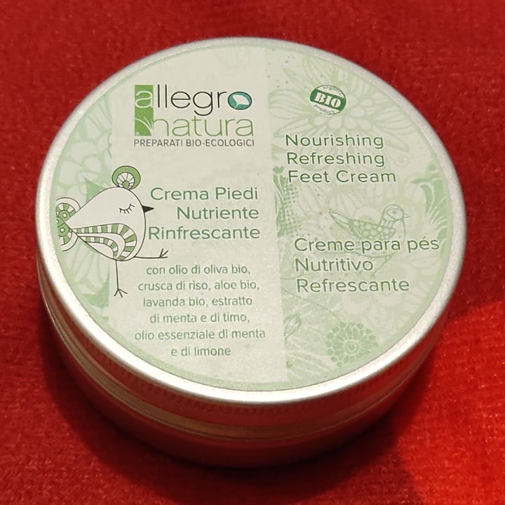 photo of Allegro Natura Crema piedi nutriente e rinfrescante shared by @paoloceroni on  06 Apr 2022 - review