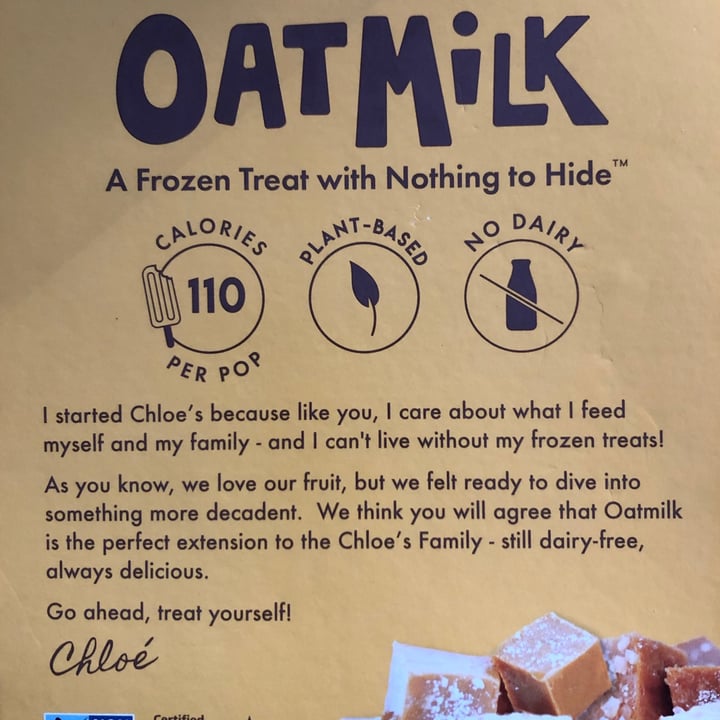 photo of Chloe’s Pops  Oat Milk Salted Caramel Pops shared by @maryannkiger on  11 Jun 2021 - review