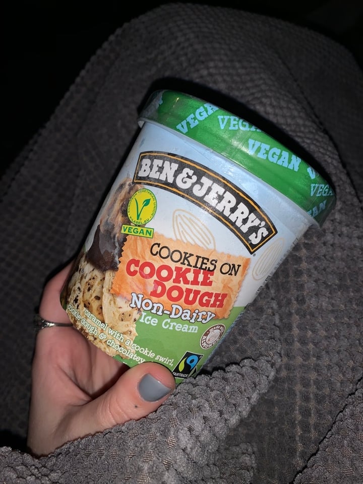 photo of Ben & Jerry's Chocolate Chip Cookie Dough Non-Dairy Frozen Dessert shared by @shotsbytofuu on  28 Mar 2020 - review