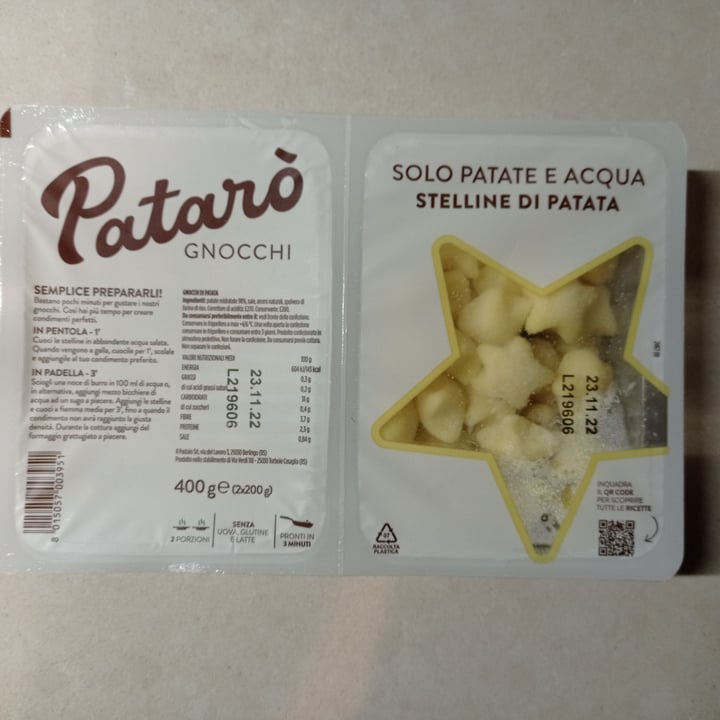 photo of Patarò Gnocchi patate e acqua shared by @sararafanelli on  31 Oct 2022 - review