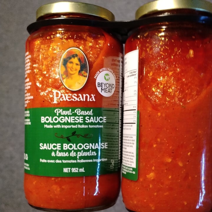 photo of Paesana Plant-Based Bolognese Sauce with Beyond Meat shared by @laurence22 on  07 Nov 2021 - review