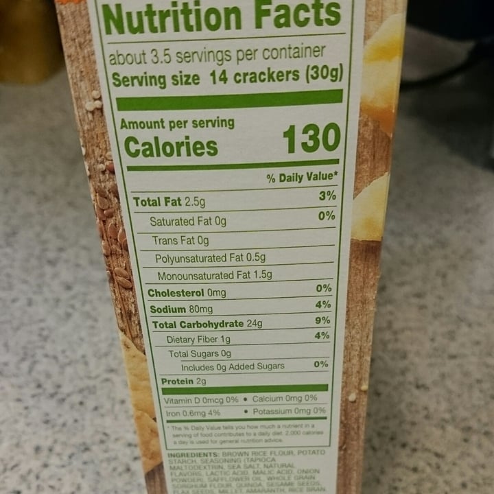 review photo of Simple Truth Ancient grains vegan white cheddar gluten free rice crackers shared by @debbiediamond on 23 Oct 2020 - review