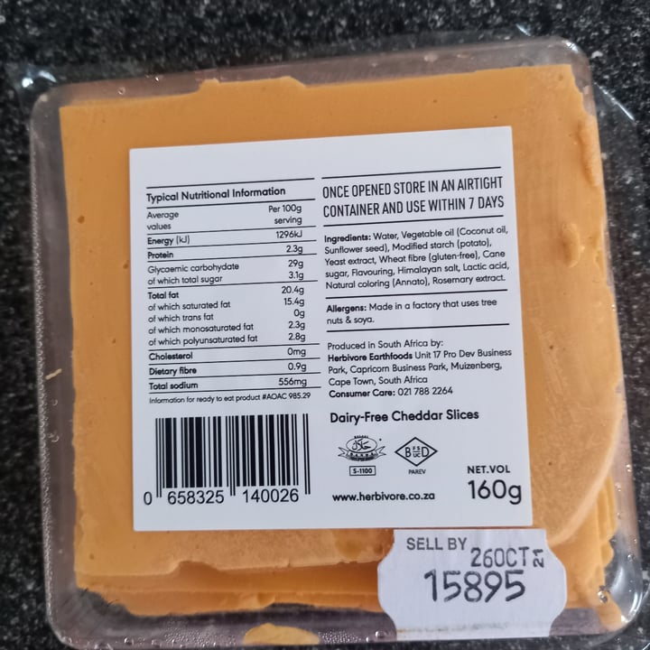 photo of Herbivore Dairy Free Cheddar Slices shared by @colleenc on  14 Oct 2021 - review