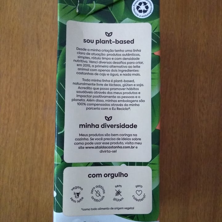 review photo of A Tal da Castanha Leite de aveia (Sem Glúten) shared by @mariaaparecida on 06 May 2022 - review