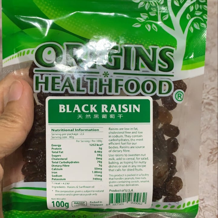 photo of Origins Black raisins shared by @rraaaaccchhh on  09 Feb 2021 - review