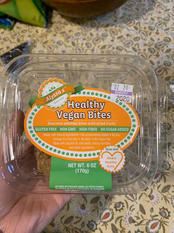 review photo of Alyssa’s Alyssa’s Healthy Vegan Bites shared by @gaxcelson on 01 Jan 2020 - review