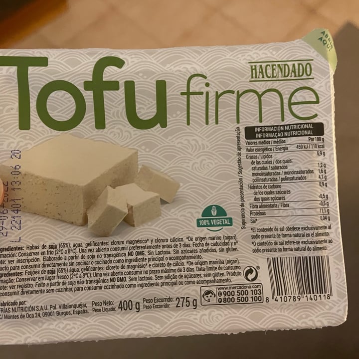 photo of Hacendado Tofu Firme shared by @lilivera on  06 Jun 2022 - review
