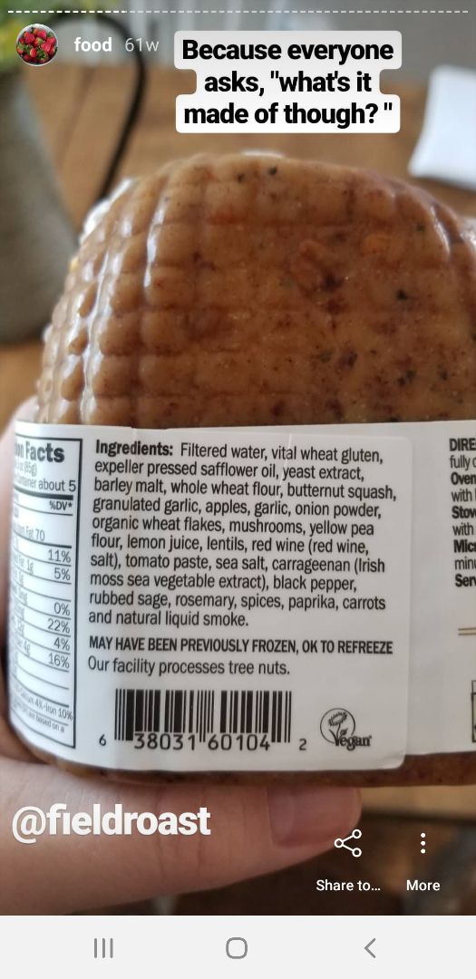 review photo of Field Roast Celebration Roast shared by @jpatterson on 16 Apr 2020 - review