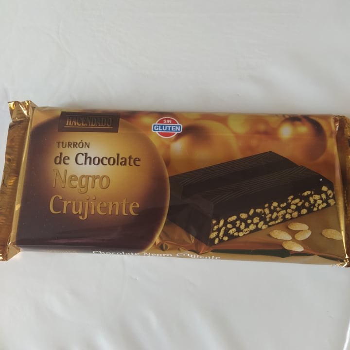 photo of Hacendado Turrón de chocolate negro crujiente shared by @elivegan on  04 Jan 2021 - review