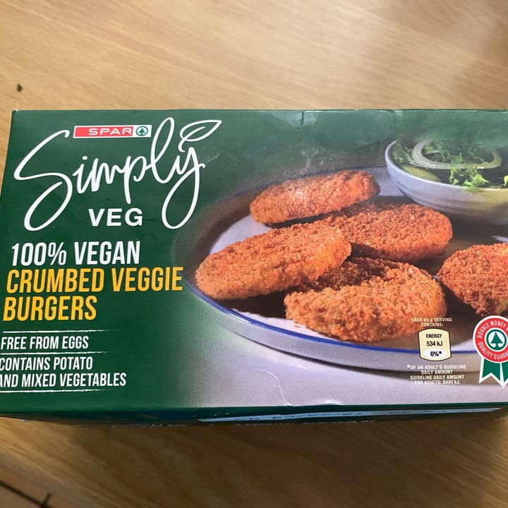 photo of Spar 100% Vegan Crumbed Veggie Burgers shared by @bianca1701 on  31 Oct 2021 - review
