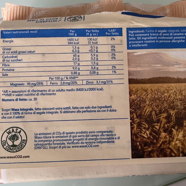 photo of Wasa Fette croccanti integrali shared by @virgiveg on  14 Mar 2022 - review