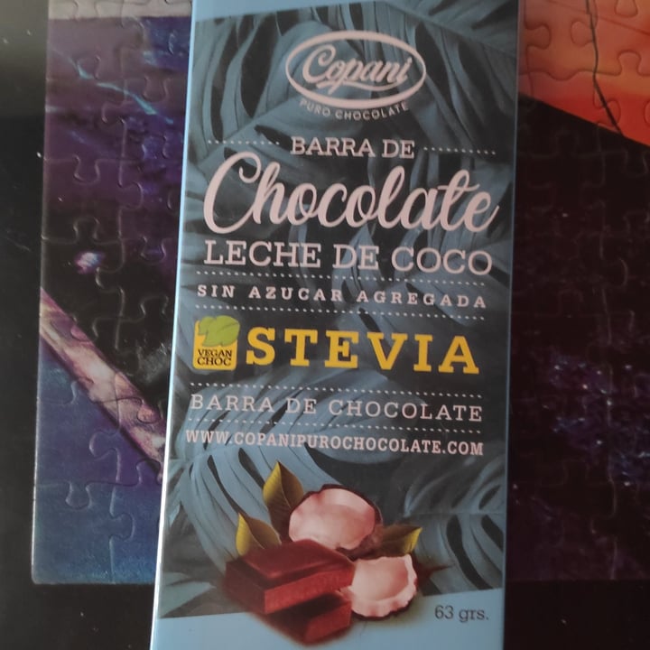 photo of Copani Barra de chocolate con leche de coco endulzado con stevia shared by @ladyrubi on  23 Jun 2021 - review