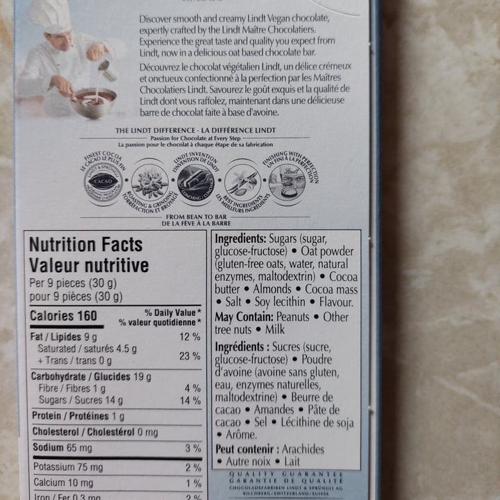review photo of Lindt Vegan Salted Caramel Oat Based Chocolate shared by @siennasaskie on 08 Apr 2022 - review