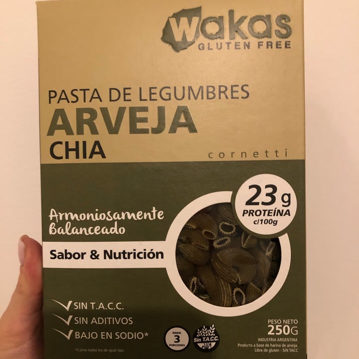 photo of Wakas Pasta de Legumbres Arvejas y Chia shared by @andre11 on  30 Jun 2022 - review