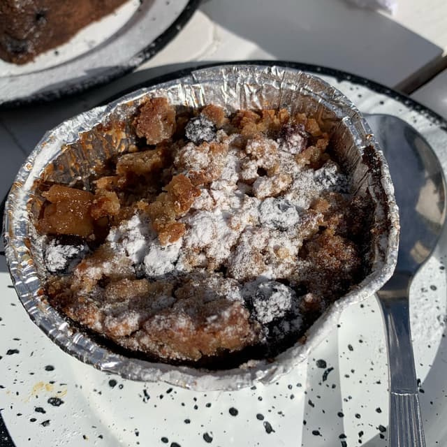 Photo of the dish “crumble de manzana sin tacc”