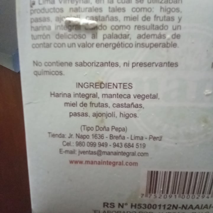 photo of Sana integral Turrón Integral shared by @taurusoul1111 on  26 Aug 2021 - review