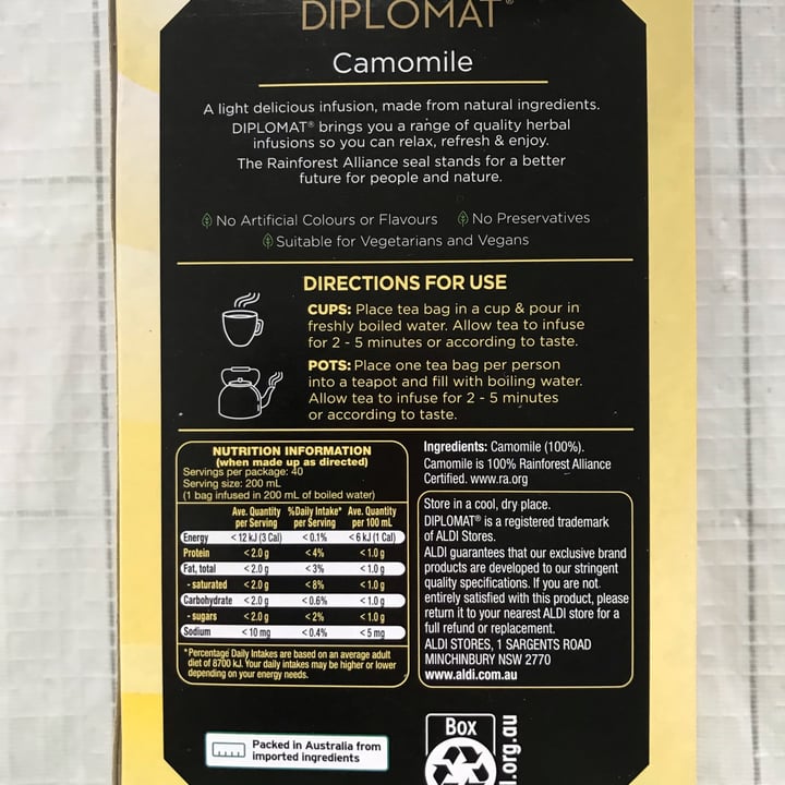 review photo of Diplomat Camomile Herbal Infusion shared by @aleessandra on 07 May 2022 - review