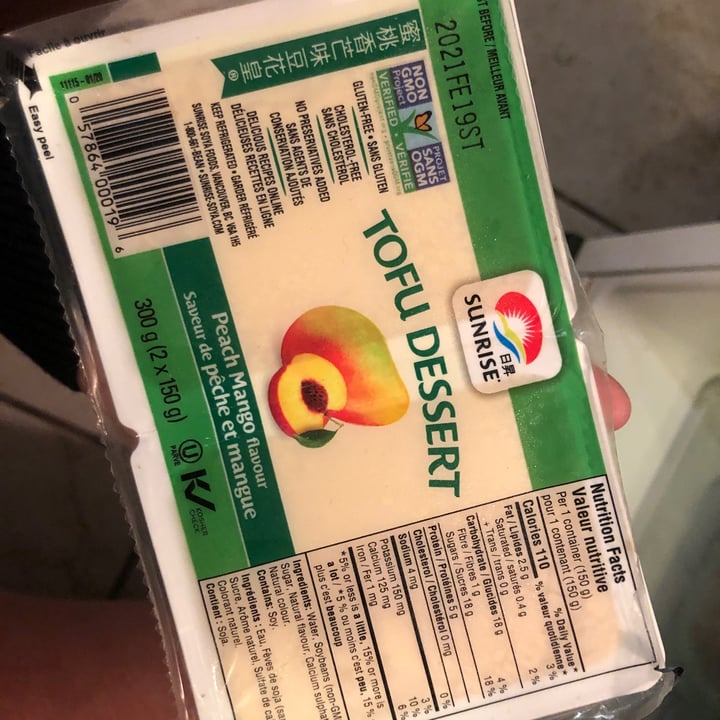 photo of Sunrise Soya Foods Peach Mango Tofu Dessert shared by @veggiemermaid on  24 Jun 2021 - review