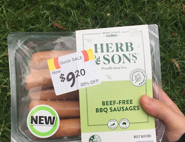 review photo of Herb & Sons Beef-Free BBQ Sausages shared by @jess251 on 06 Jan 2020 - review